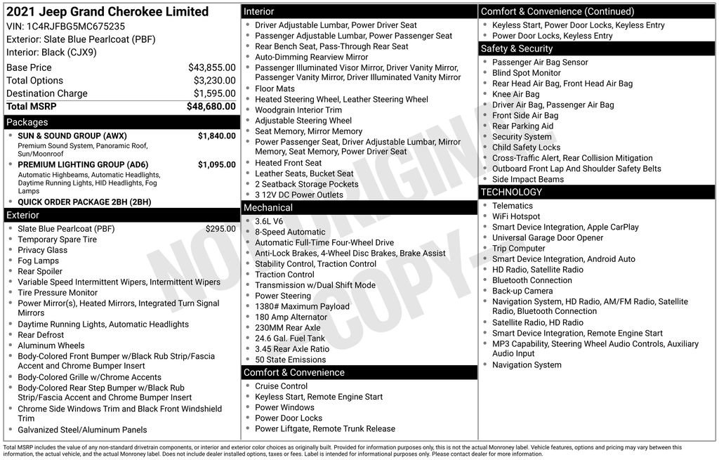 Used 2021 Jeep Grand Cherokee Limited w/ Sun & Sound Group AWD/4WD image 15