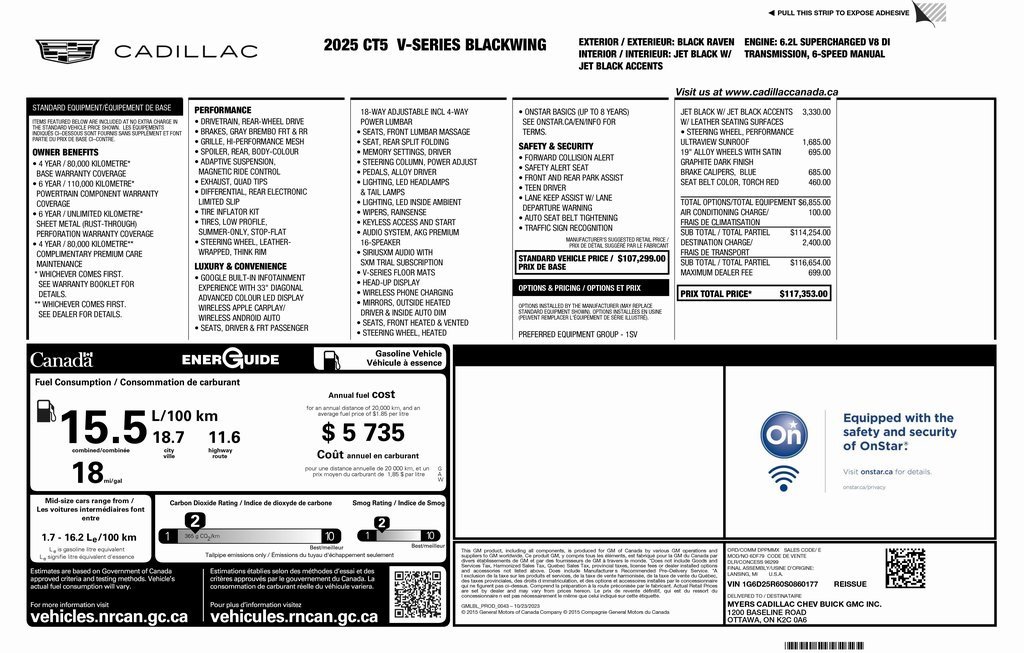 Used 2025 Cadillac CT5 V Blackwing