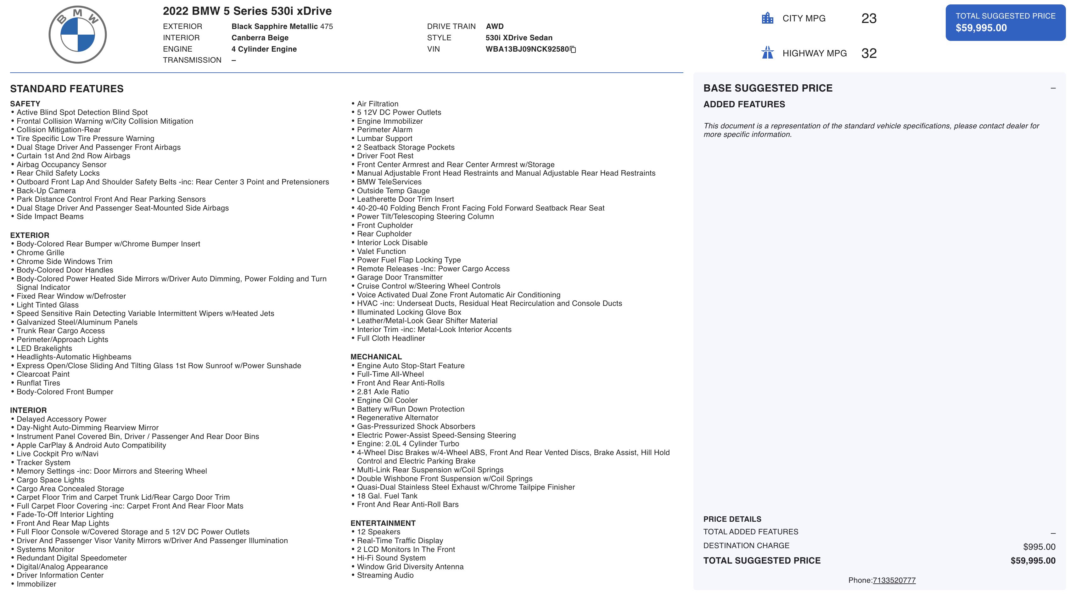 Used 2022 BMW 530i xDrive w/ Convenience Package image 2