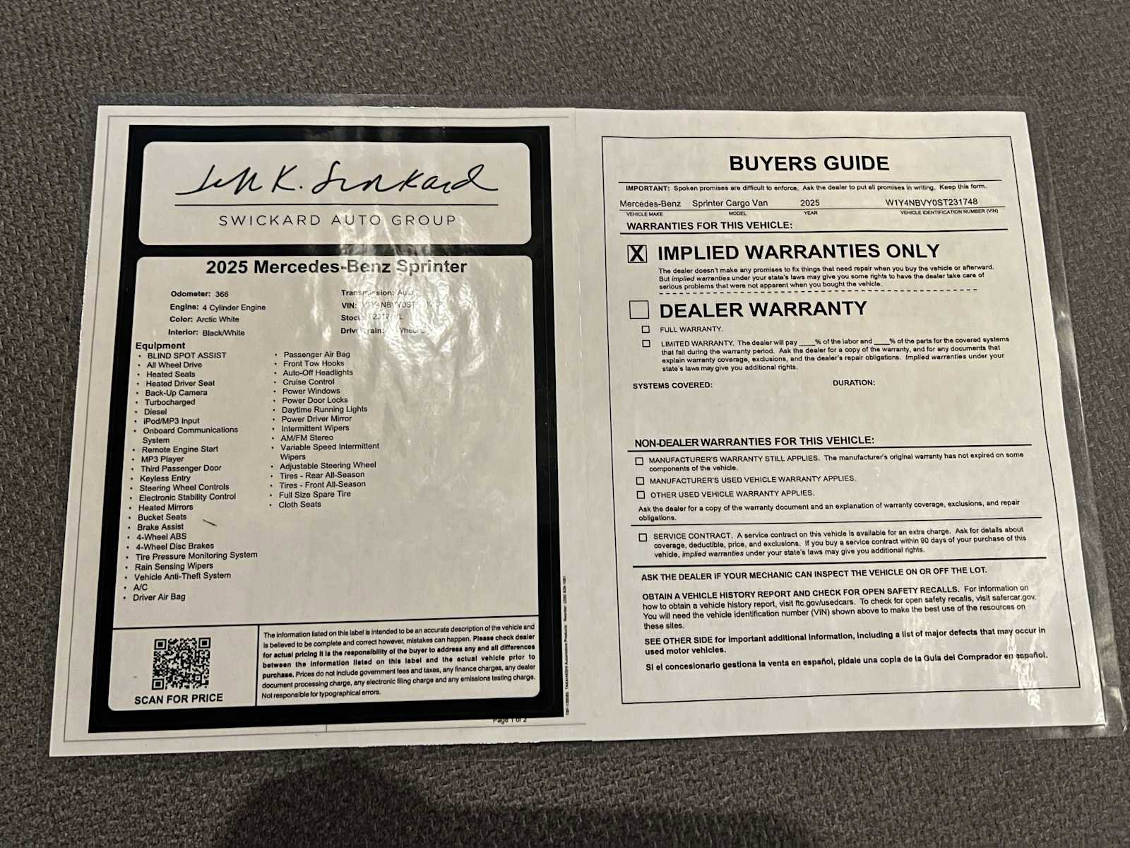 Used 2025 Mercedes-Benz Sprinter 2500 image 36