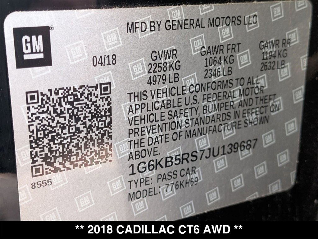 Used 2018 Cadillac CT6 3.6 AWD image 31