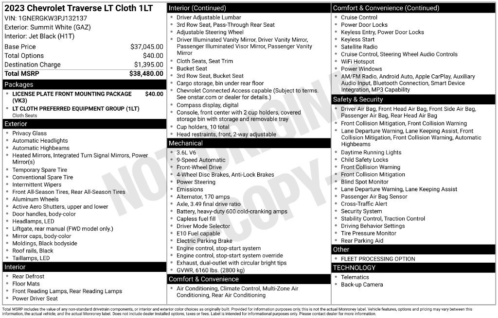 Used 2023 Chevrolet Traverse LT FWD image 12