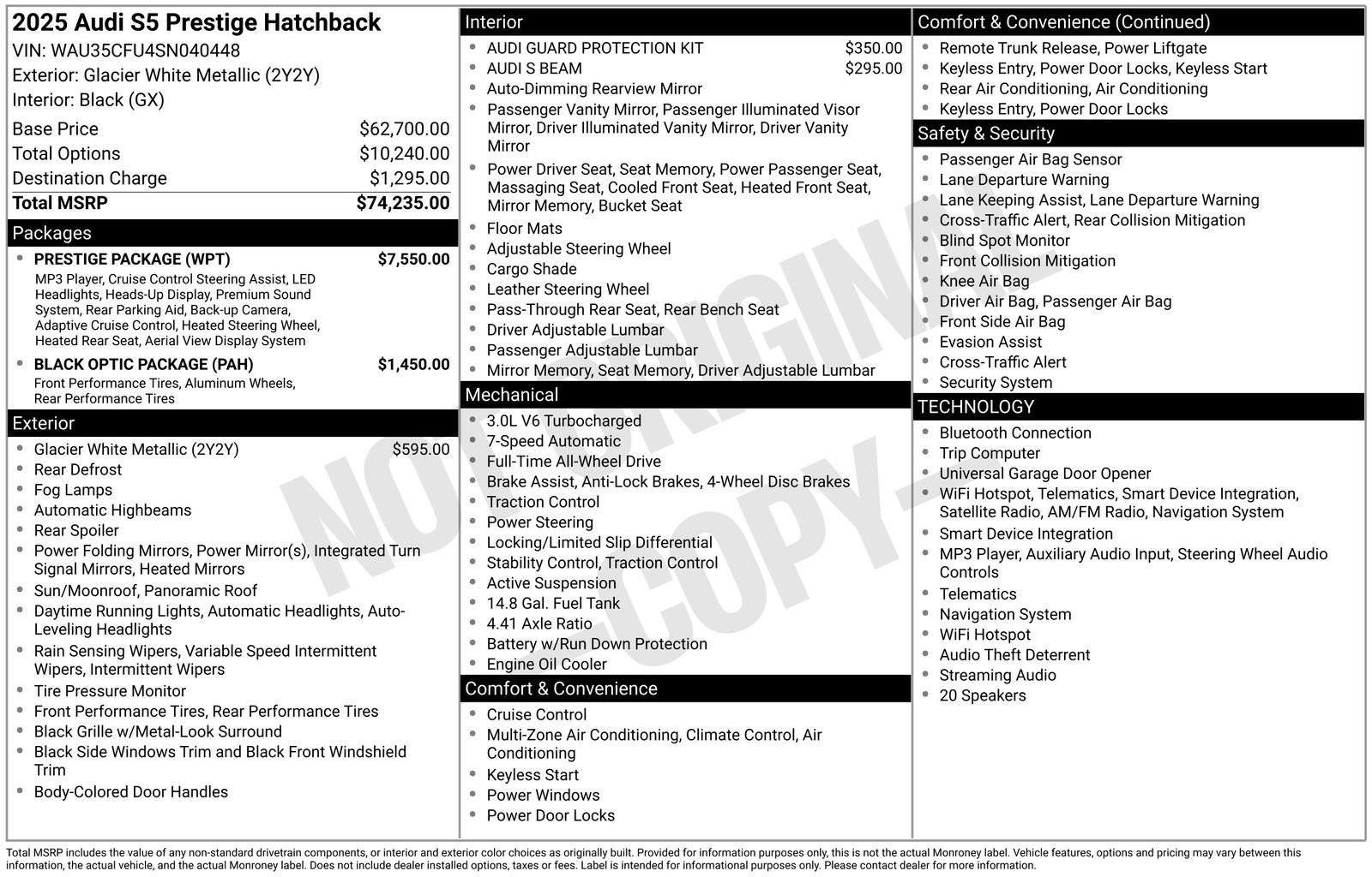 Used 2025 Audi S5 Prestige w/ Prestige Package image 16
