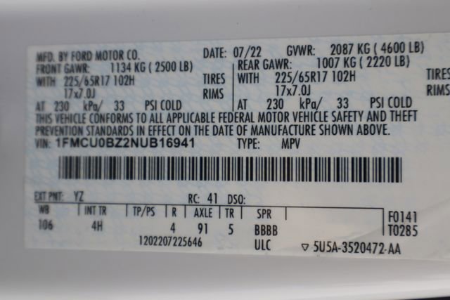 Used 2022 Ford Escape SE FWD image 58