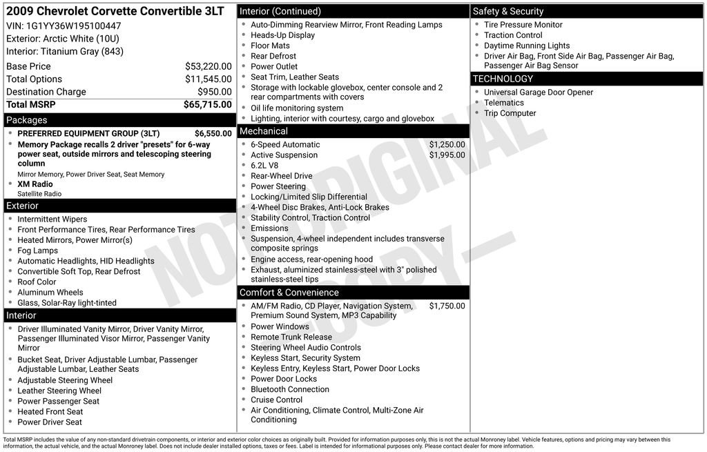 Used 2009 Chevrolet Corvette Convertible w/ Preferred Equipment Group RWD image 53