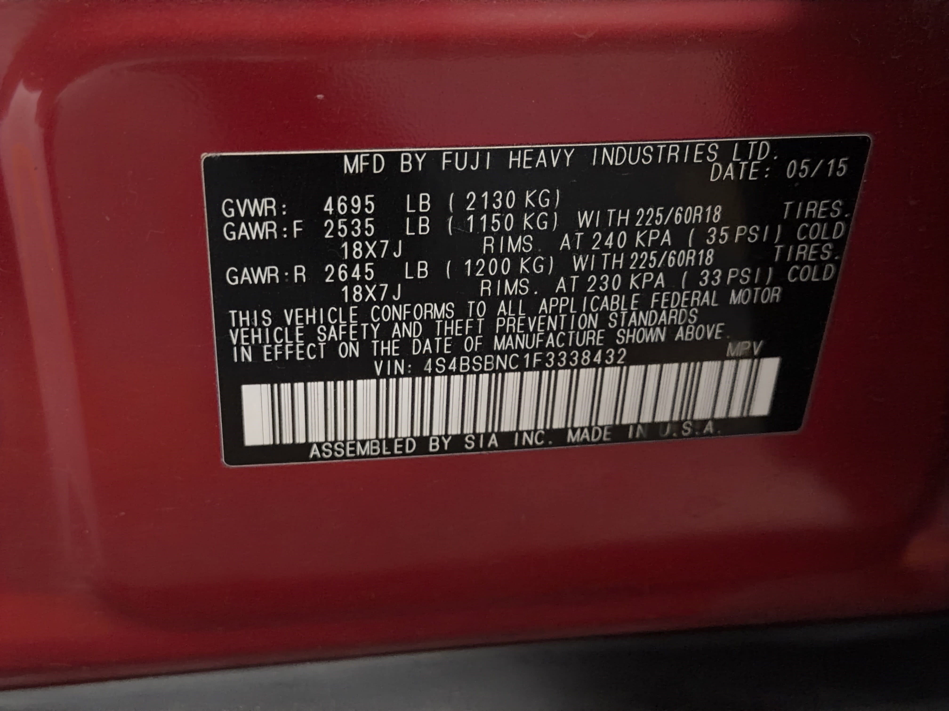 Used 2015 Subaru Outback 2.5i Limited image 27