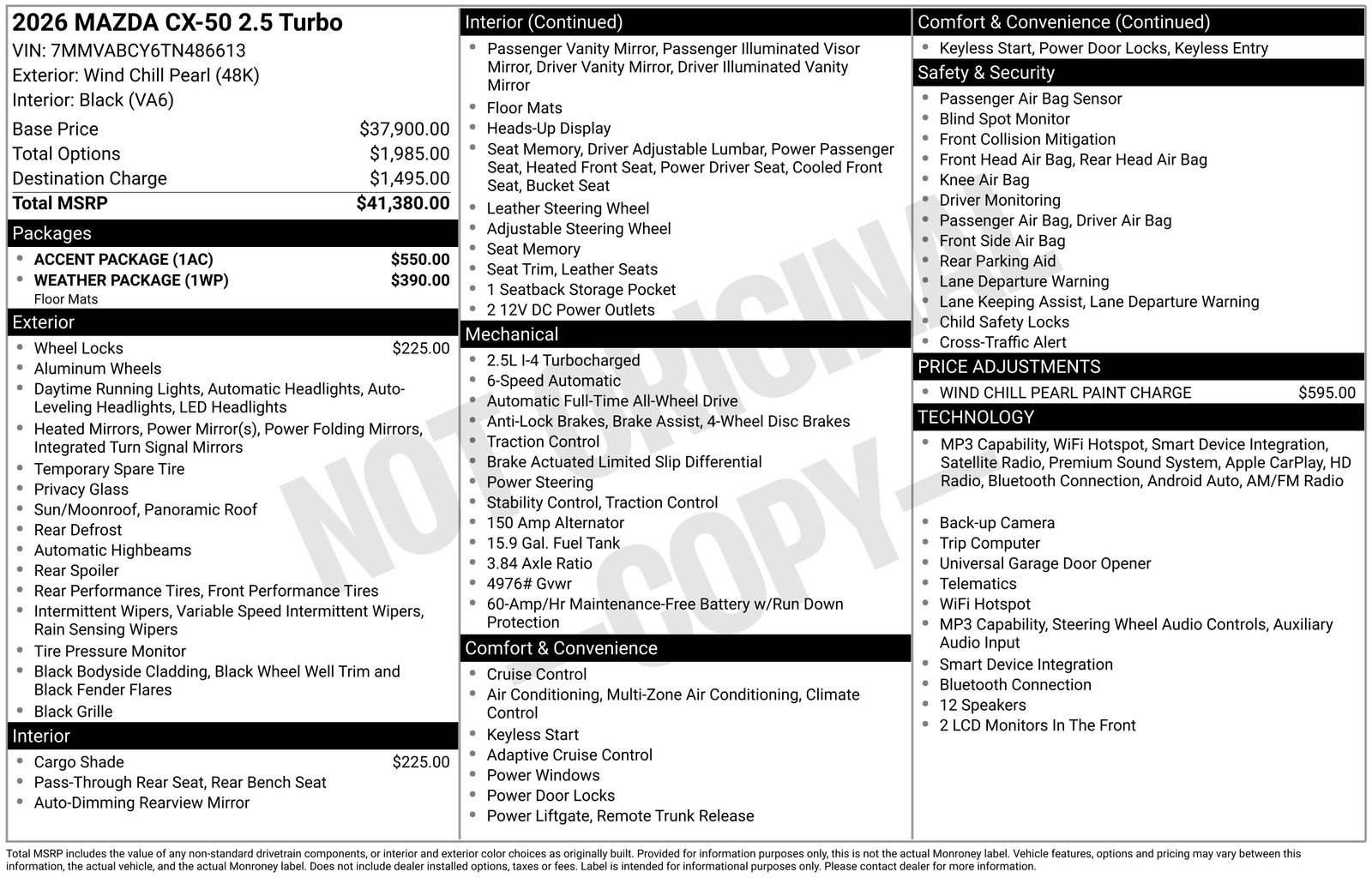 New 2026 MAZDA CX-50 AWD 2.5 S w/ Accent Package image 22