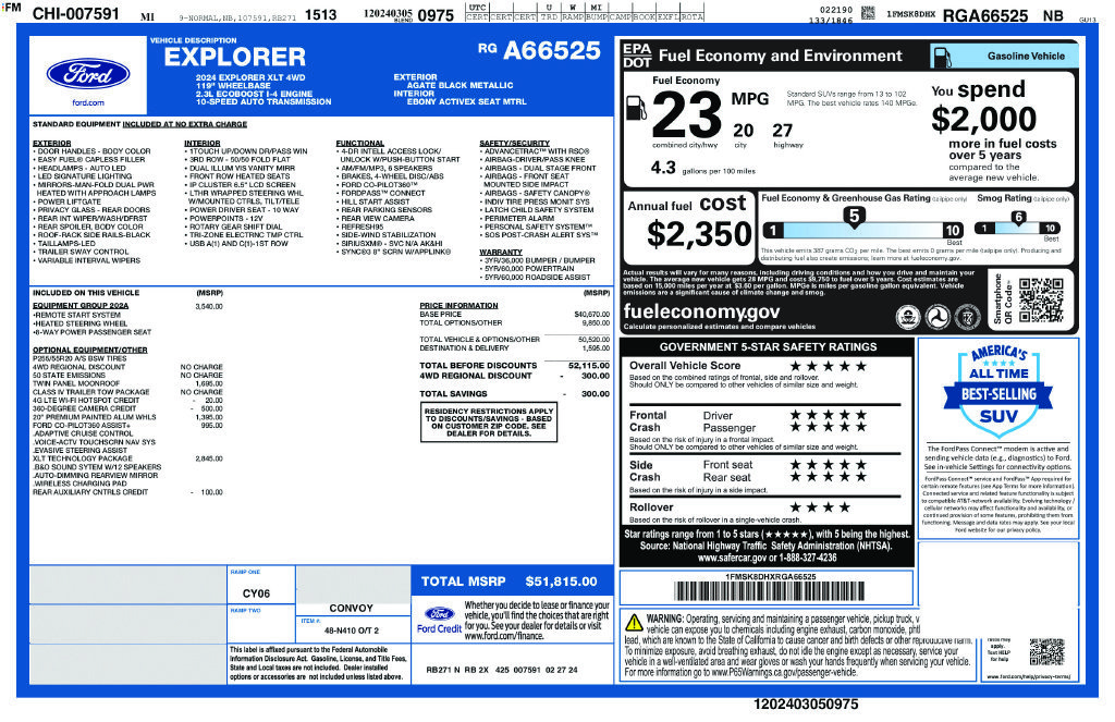 Used 2024 Ford Explorer XLT w/ Equipment Group 202A AWD/4WD image 6