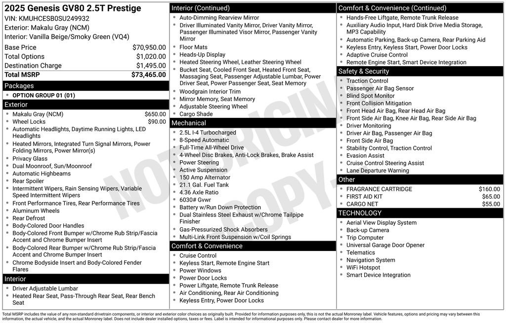 Used 2025 Genesis GV80 2.5T Prestige image 31