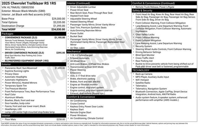 Used 2025 Chevrolet TrailBlazer RS w/ Convenience Package AWD/4WD image 2