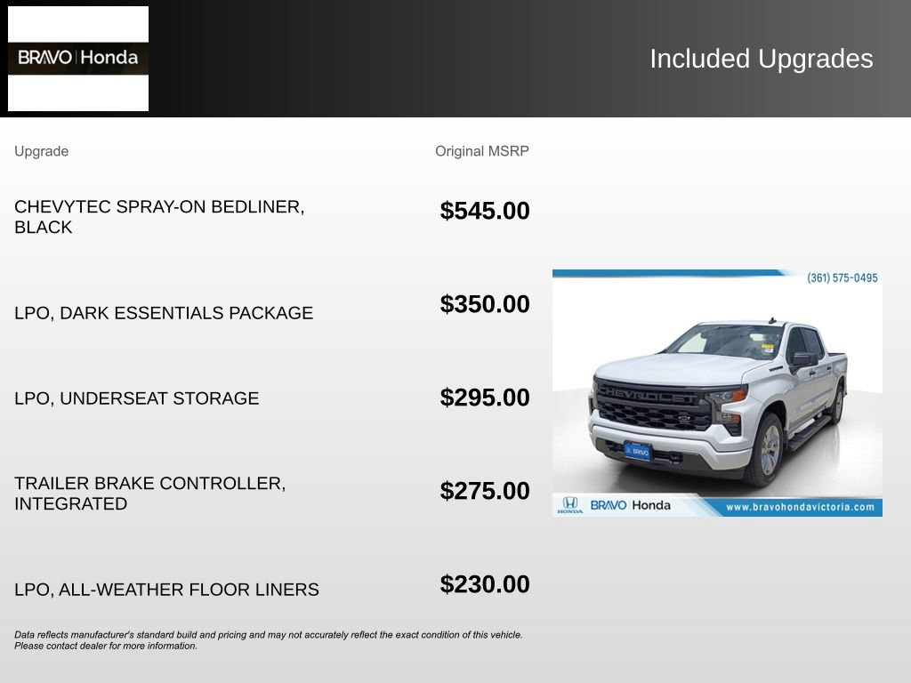 Used 2024 Chevrolet Silverado 1500 Custom w/ LPO, Dark Essentials Package RWD image 5