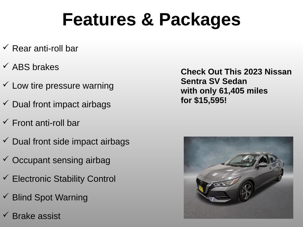 Used 2023 Nissan Sentra SV w/ All-Weather Package FWD image 13