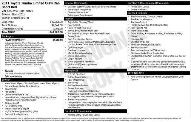 Used 2011 Toyota Tundra Limited w/ Platinum Pkg AWD/4WD image 24