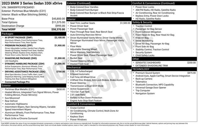 Used 2023 BMW 330i xDrive Sedan w/ M Sport Package AWD/4WD image 10
