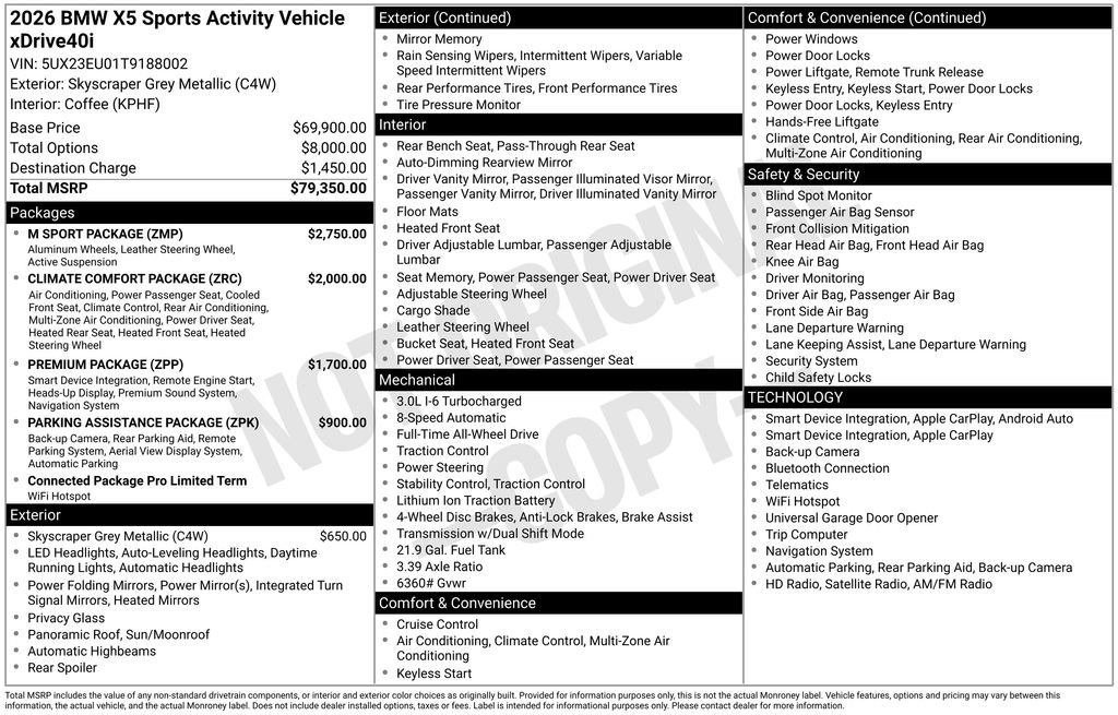 Certified 2026 BMW X5 xDrive40i w/ M Sport Package AWD/4WD image 2