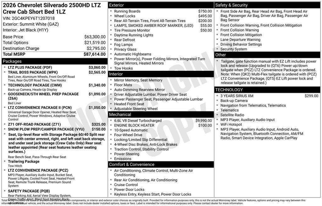 New 2026 Chevrolet Silverado 2500 LTZ w/ LTZ Plus Package AWD/4WD image 11