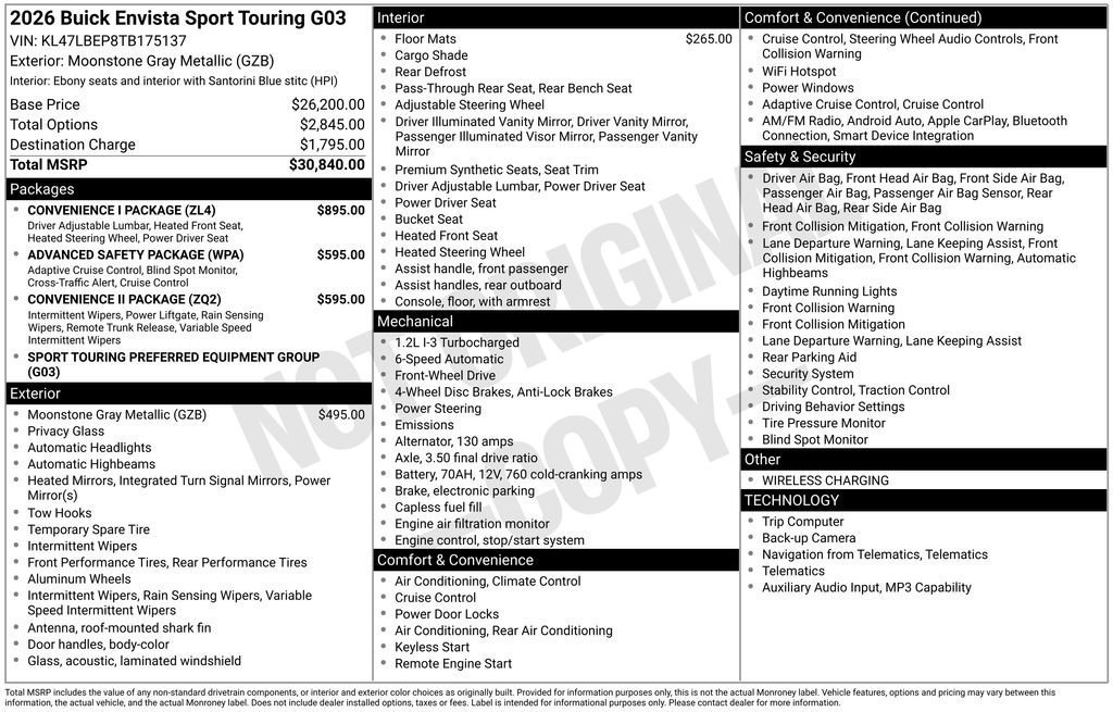 New 2026 Buick Envista Sport Touring w/ Convenience I Package FWD image 25