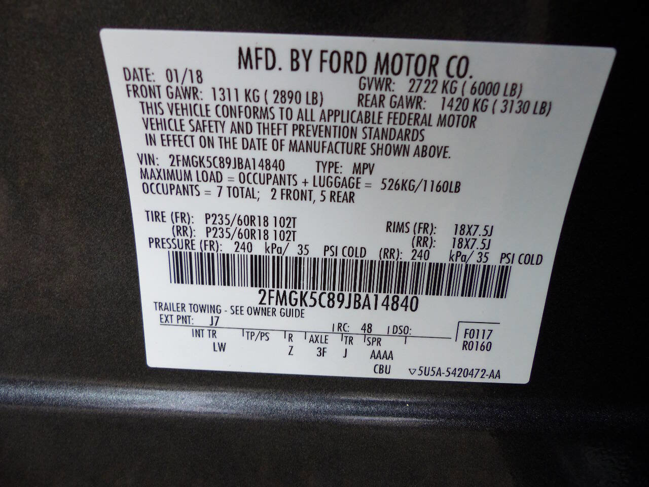 Used 2018 Ford Flex SEL w/ Equipment Group 202A FWD image 16