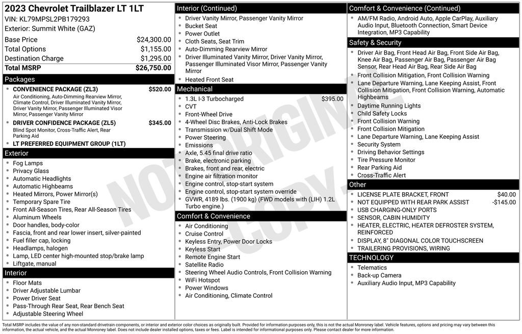 Used 2023 Chevrolet TrailBlazer LT w/ Convenience Package FWD image 6