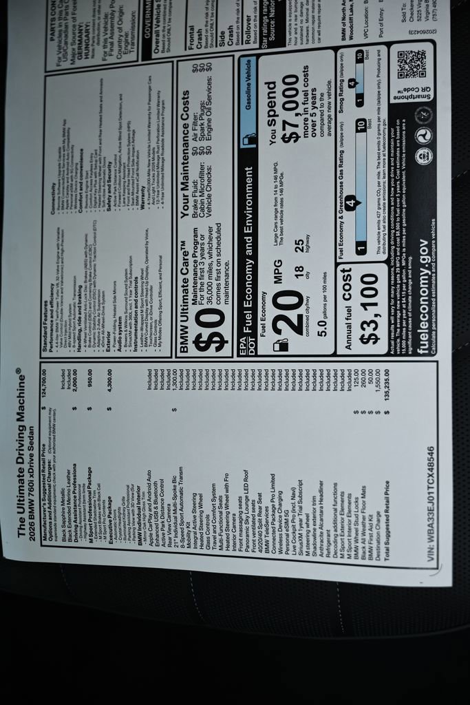 New 2026 BMW 760i xDrive w/ Executive Package AWD/4WD image 27