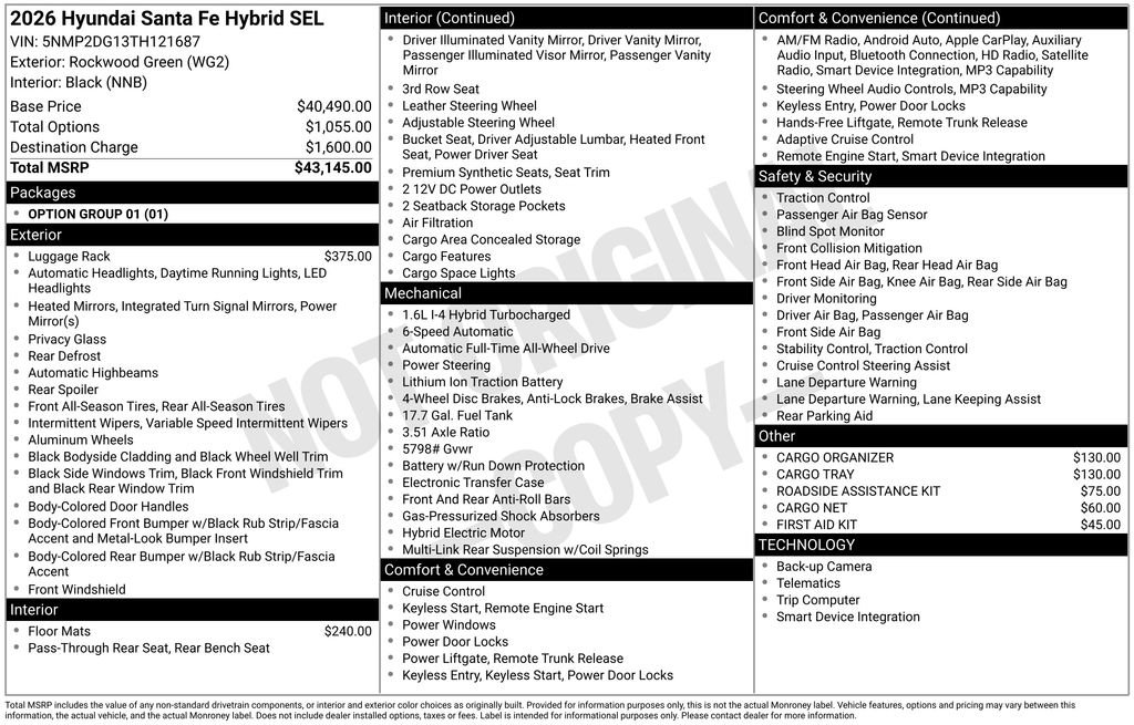 New 2026 Hyundai Santa Fe SEL image 6
