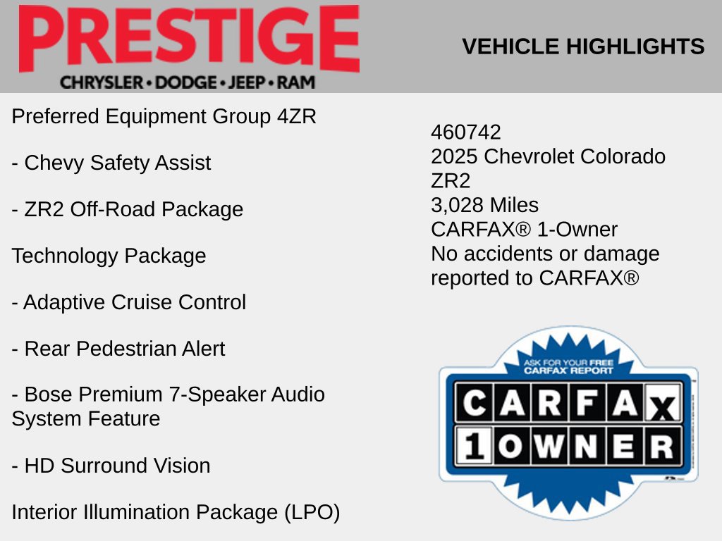Used 2025 Chevrolet Colorado ZR2 w/ ZR2 Bison Edition AWD/4WD image 2