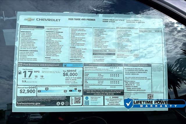 New 2026 Chevrolet Tahoe Premier w/ Sun And Tow Package AWD/4WD image 15