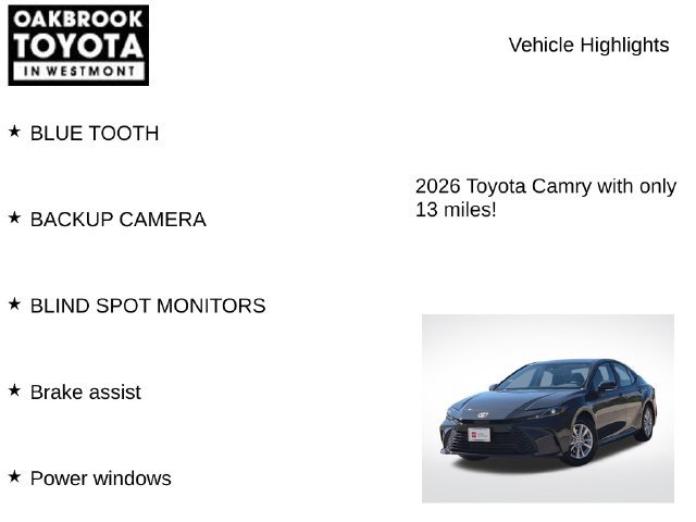 Certified 2026 Toyota Camry LE FWD image 6