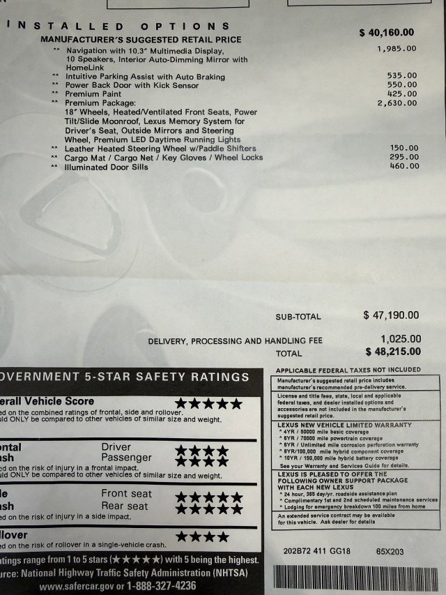 Used 2021 Lexus NX 300h AWD w/ Premium Package image 64