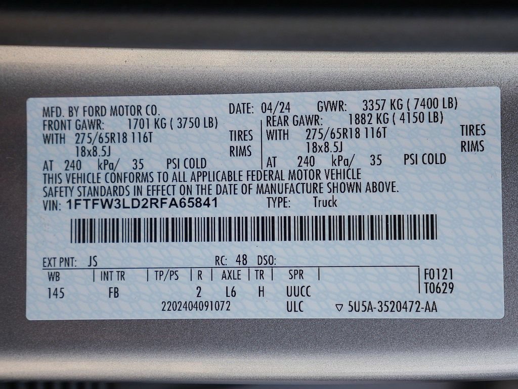 Used 2024 Ford F150 XLT w/ Equipment Group 302A MID AWD/4WD image 78