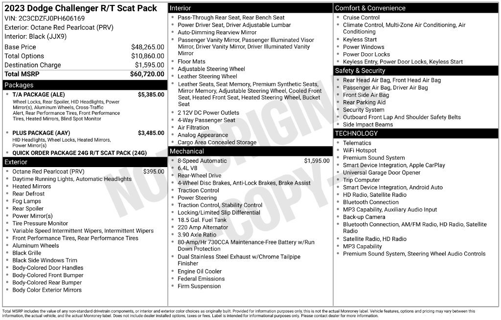 Used 2023 Dodge Challenger R/T Scat Pack w/ T/A Package RWD image 42