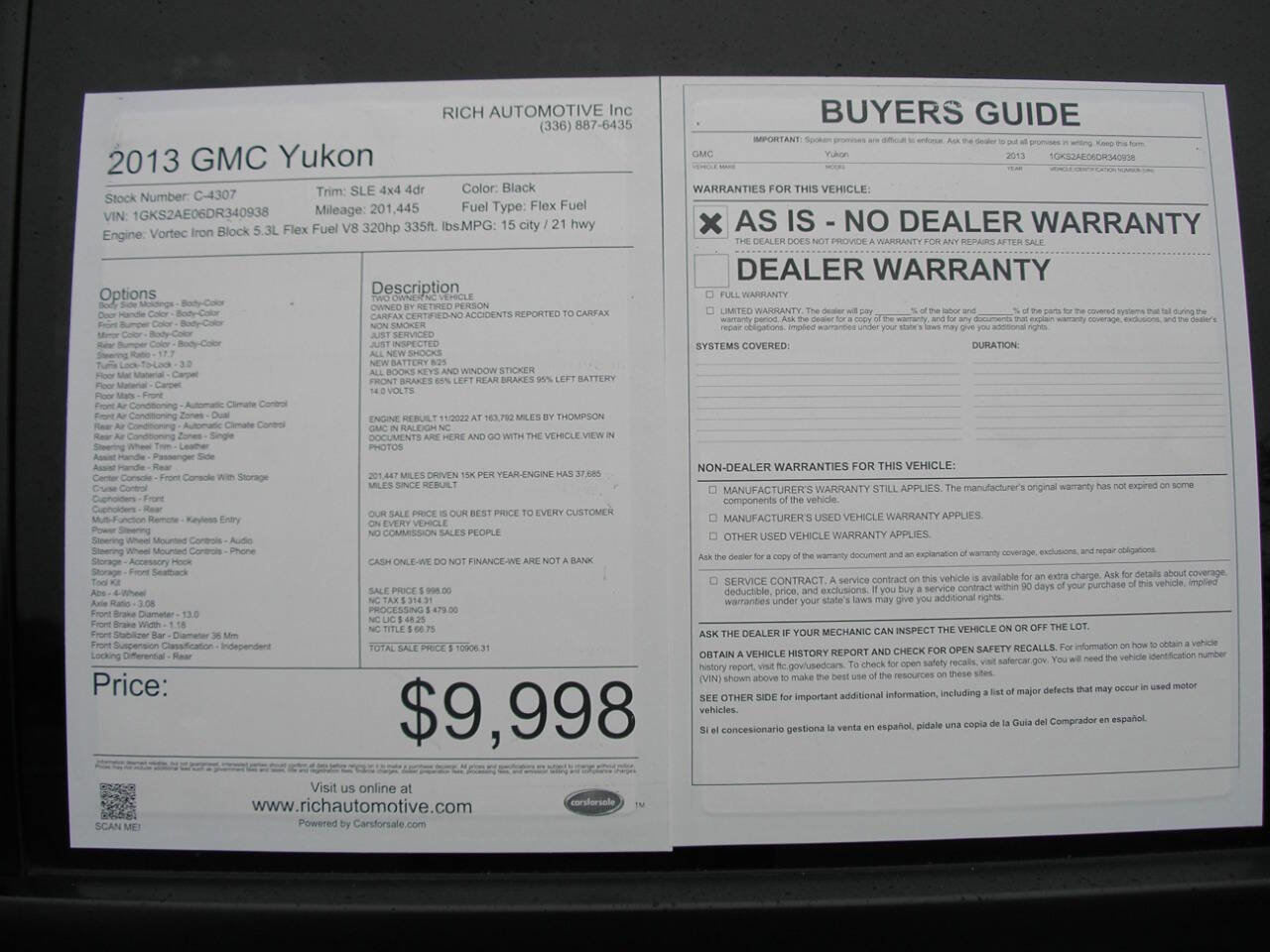 Used 2013 GMC Yukon SLE w/ Convenience Package image 12