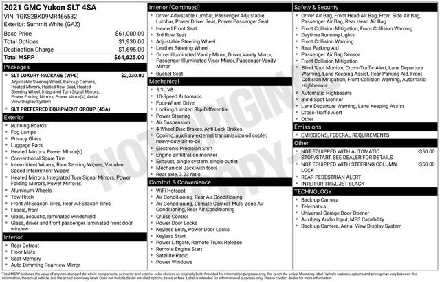 Used 2021 GMC Yukon SLT w/ SLT Luxury Package image 38