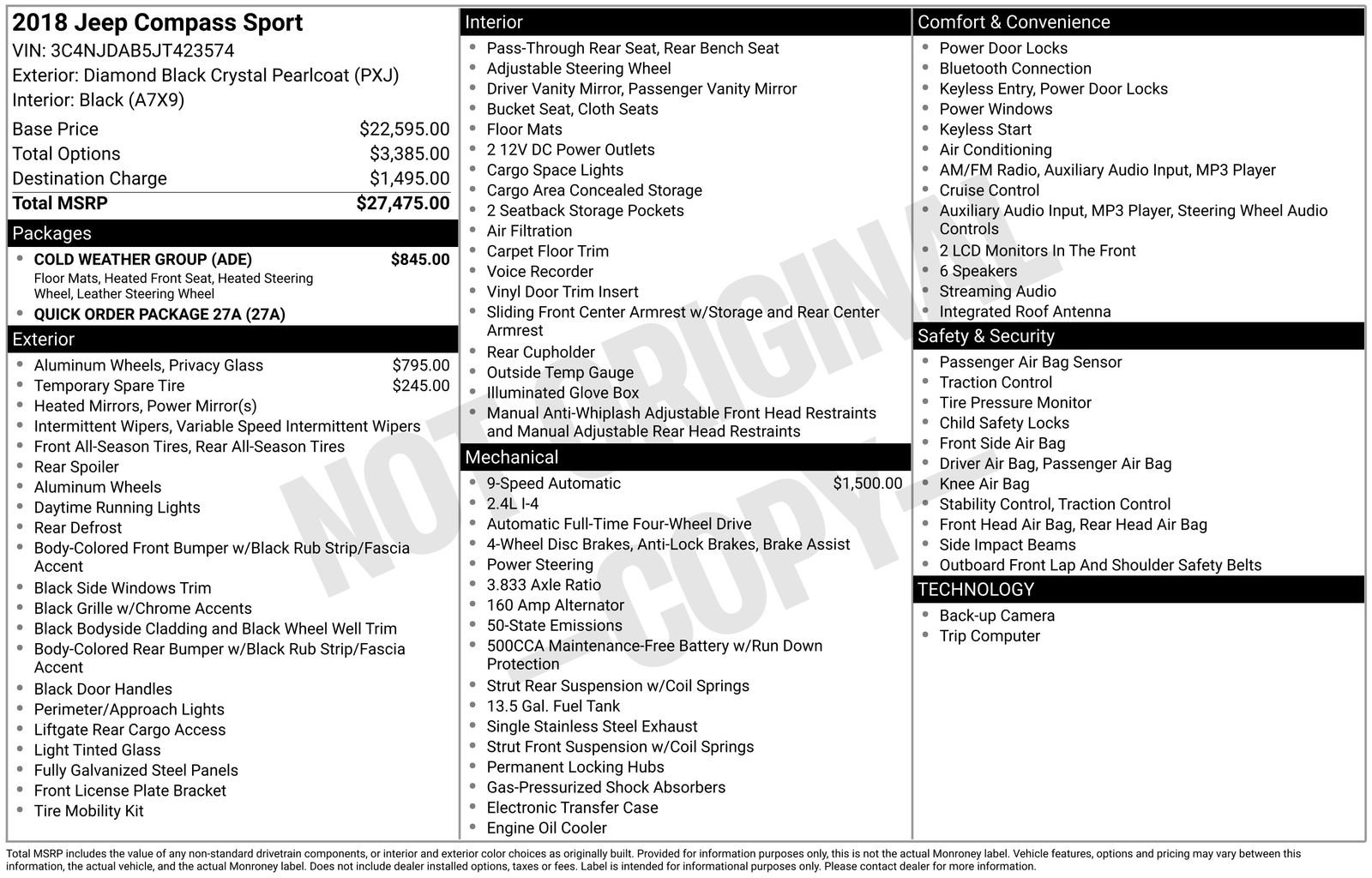 Used 2018 Jeep Compass Sport w/ Cold Weather Group image 4