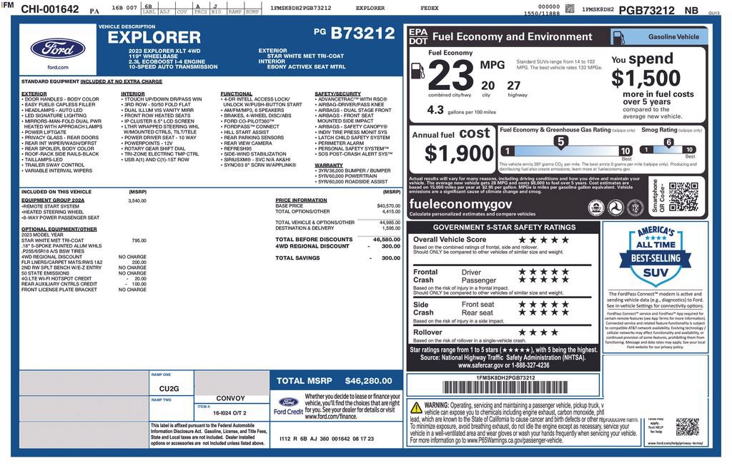 Certified 2023 Ford Explorer XLT w/ Equipment Group 202A AWD/4WD image 2