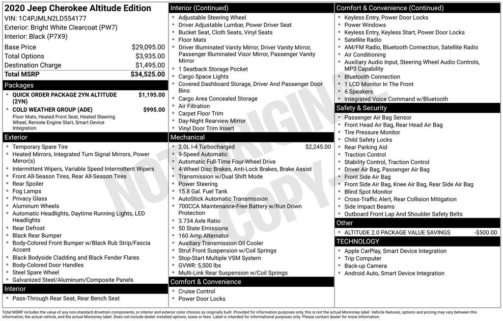 Certified 2020 Jeep Cherokee Latitude Plus AWD/4WD image 35