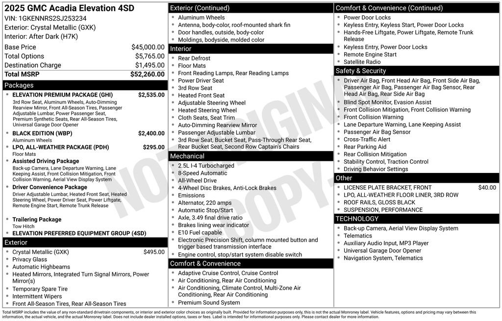 Certified 2025 GMC Acadia Elevation w/ Elevation Premium Package image 39