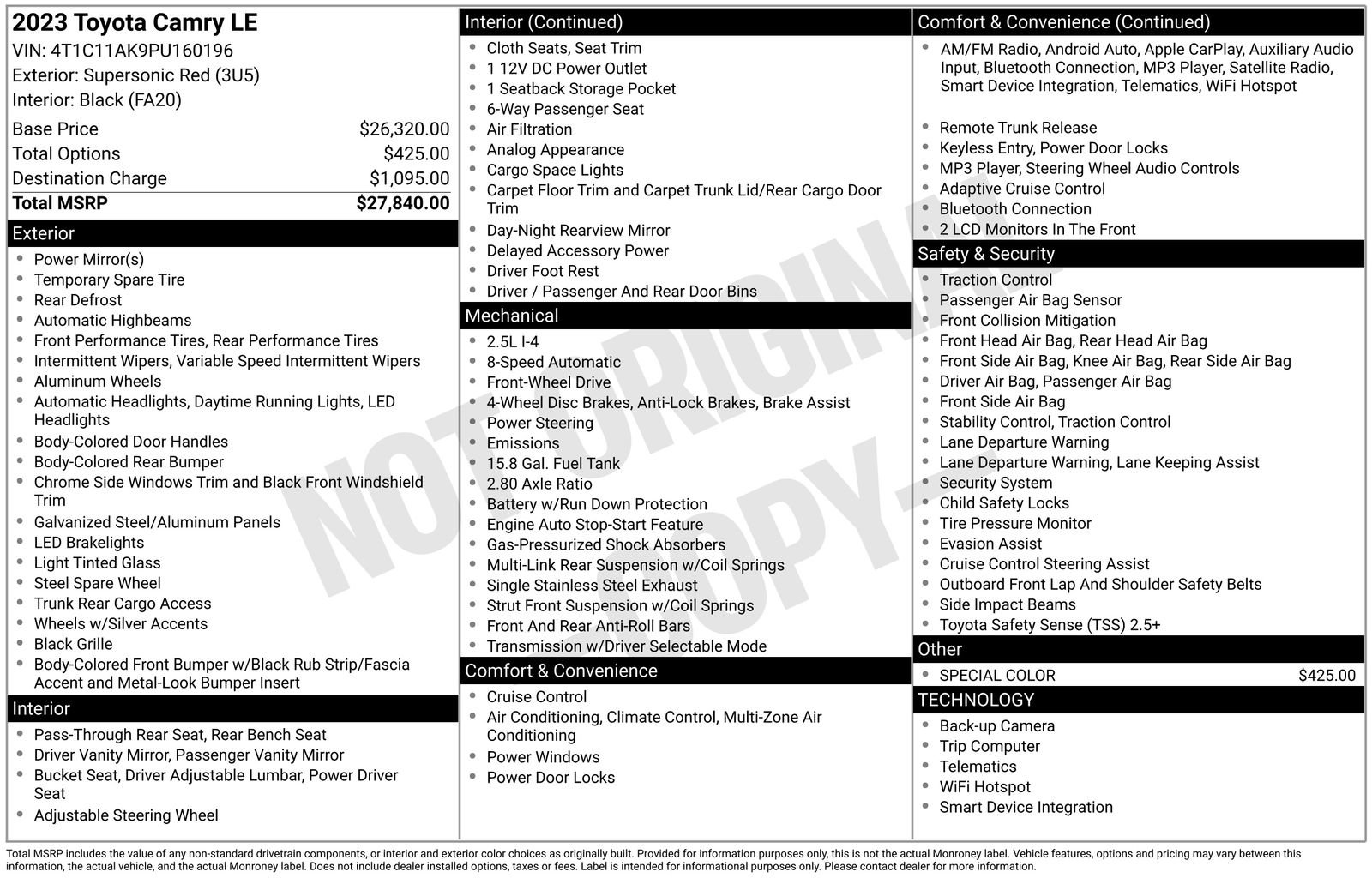 Used 2023 Toyota Camry LE image 42