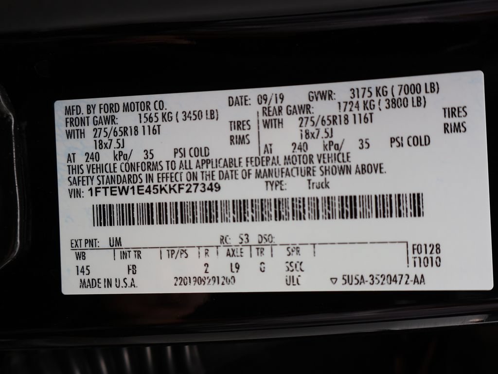 Used 2019 Ford F150 XLT w/ Equipment Group 302A Luxury AWD/4WD image 40
