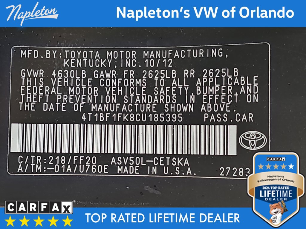 Used 2012 Toyota Camry SE FWD image 33