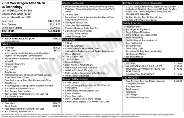 Certified 2023 Volkswagen Atlas SE w/ Black Wheel Package AWD/4WD image 34