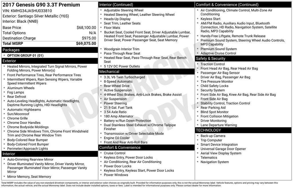 Used 2017 Genesis G90 3.3T Premium image 3