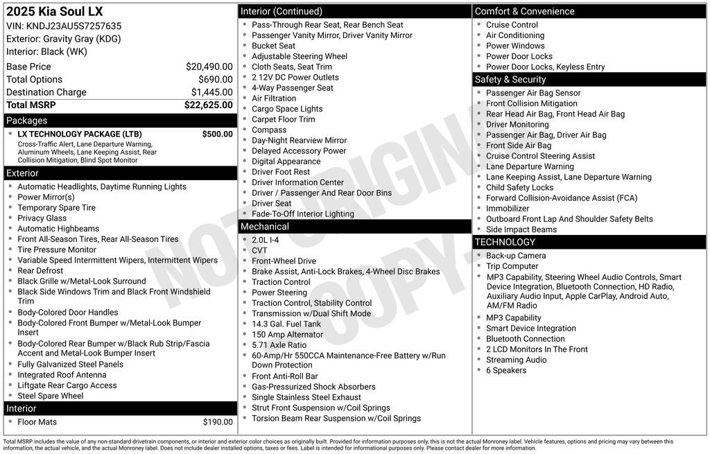 Used 2025 Kia Soul LX w/ LX Technology Package FWD image 12