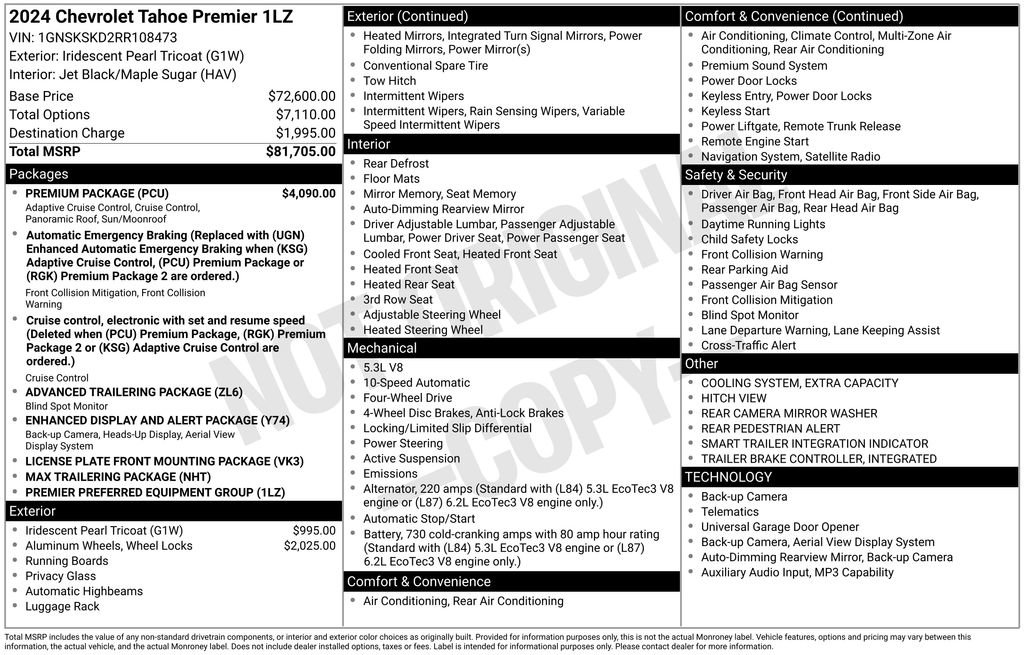 Used 2024 Chevrolet Tahoe Premier w/ Premium Package image 41