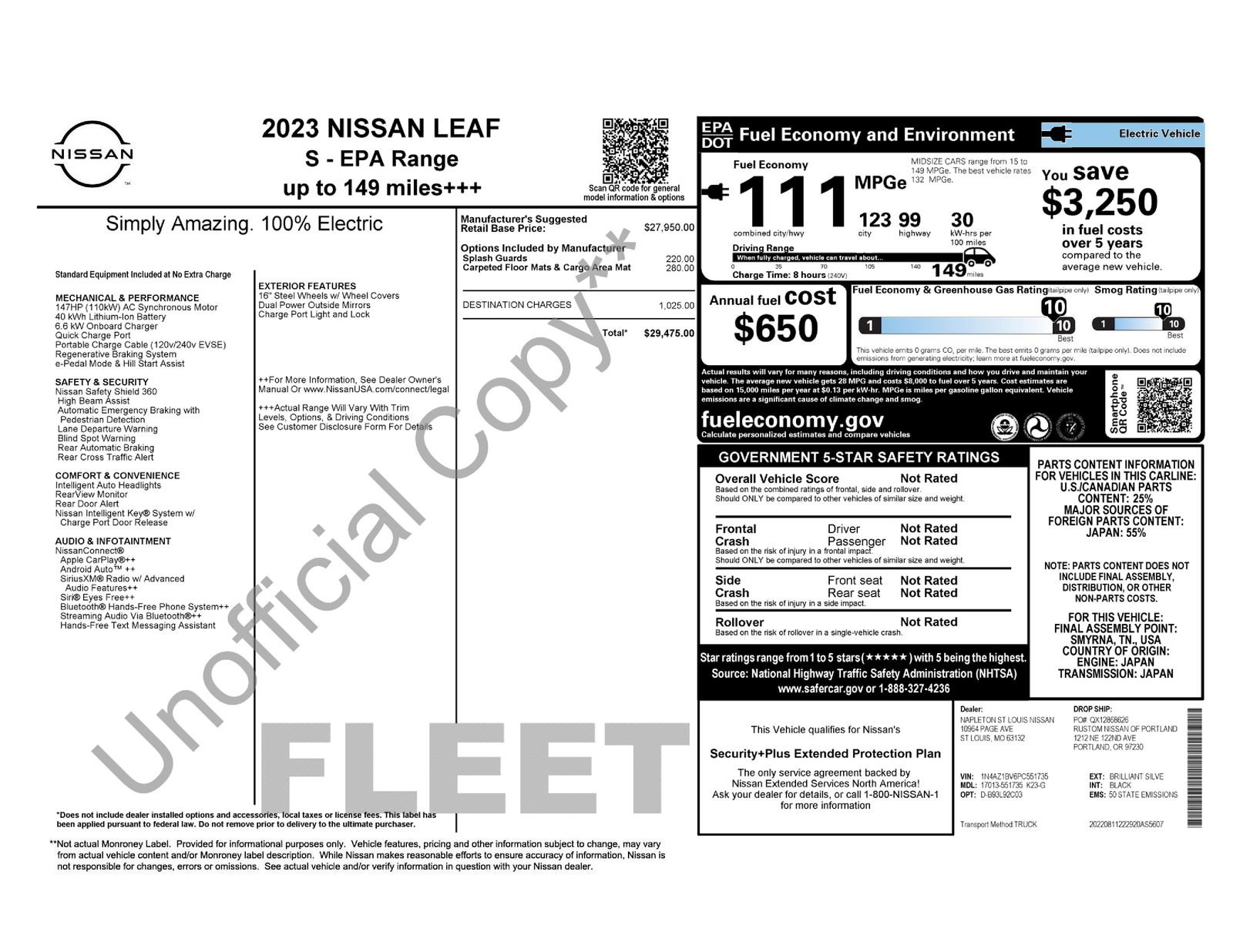 Used 2023 Nissan Leaf S image 3