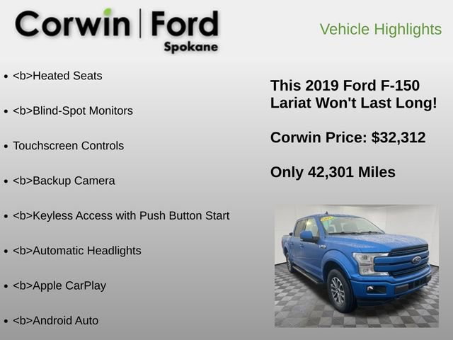 Used 2019 Ford F150 Lariat w/ Equipment Group 502A Luxury image 24