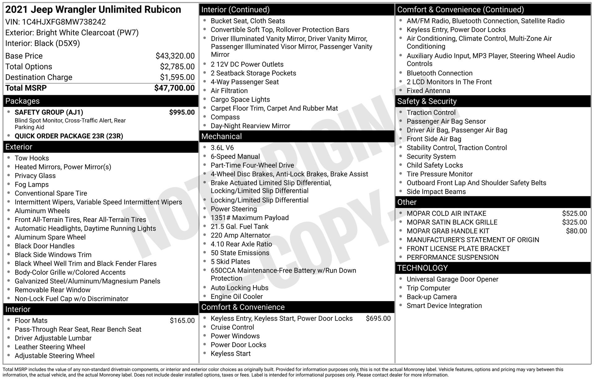 Used 2021 Jeep Wrangler Unlimited Rubicon w/ Safety Group AWD/4WD image 49
