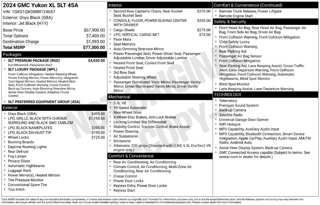 Used 2024 GMC Yukon XL SLT w/ SLT Premium Package RWD image 6