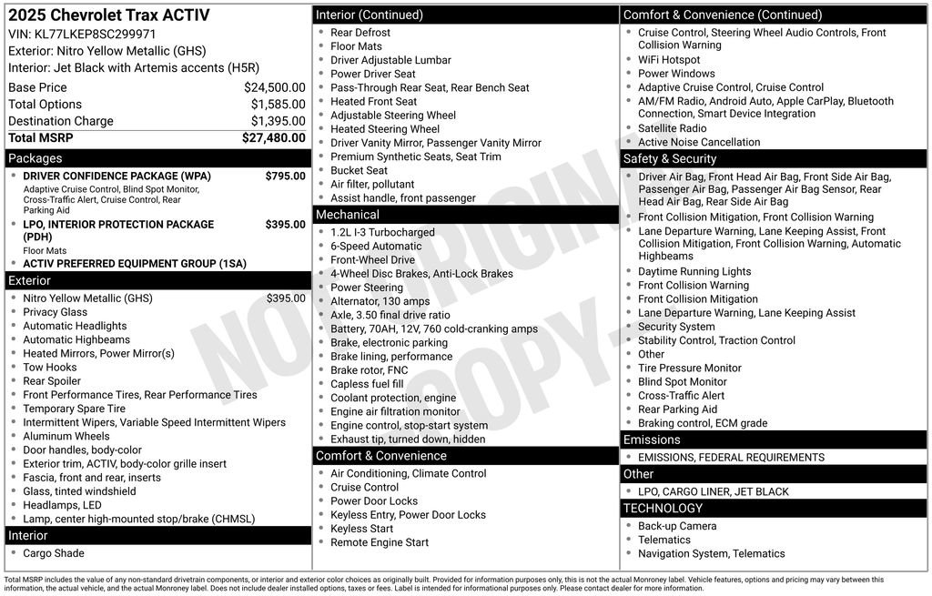 New 2025 Chevrolet Trax ACTIV w/ Driver Confidence Package image 3