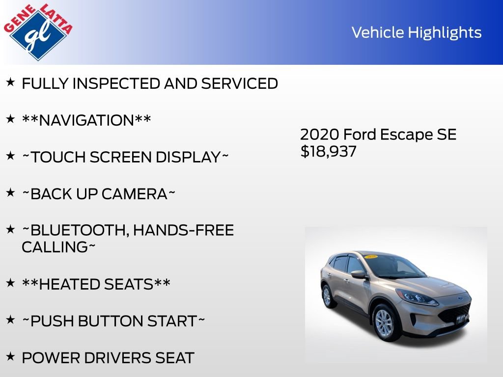 Certified 2020 Ford Escape SE AWD/4WD image 33